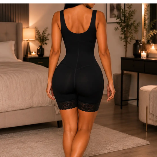 Body Gainant Noir Haute Compression À Agrafes